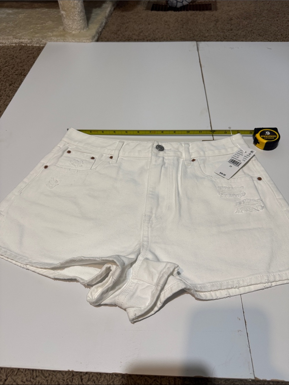 Pacsun White High-Rise Denim Shorts NWT size 28